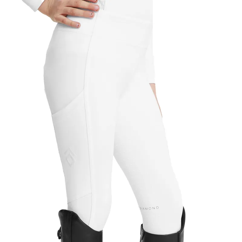 Aztec Diamond Young Rider Full Grip Riding Leggings - White-5