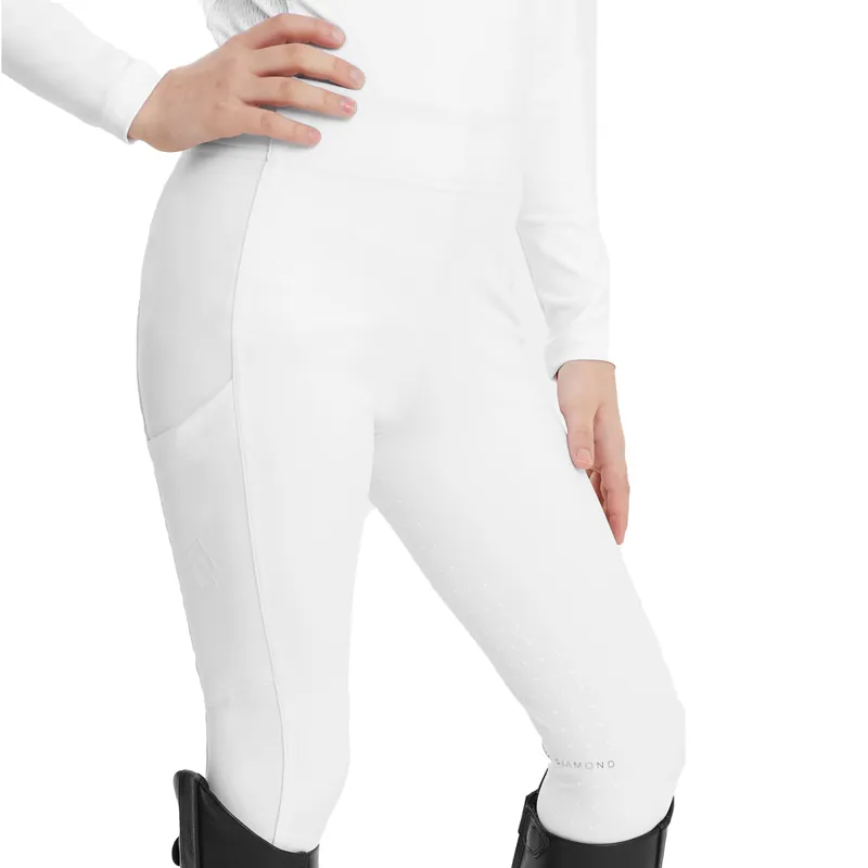 Aztec Diamond Young Rider Full Grip Riding Leggings - White-4