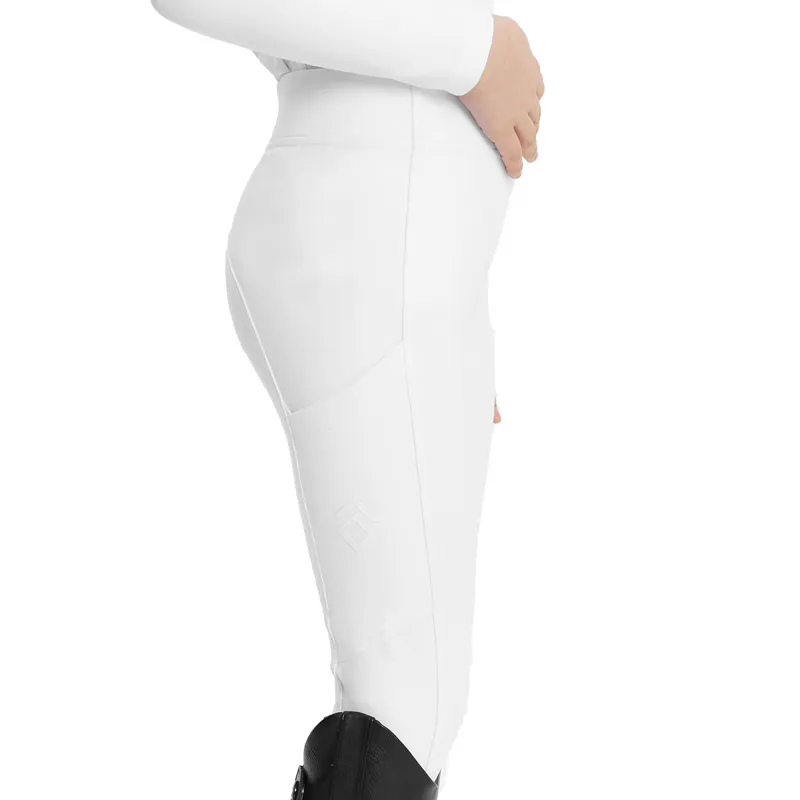 Aztec Diamond Young Rider Full Grip Riding Leggings - White-3