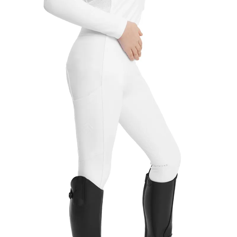 Aztec Diamond Young Rider Full Grip Riding Leggings - White-1