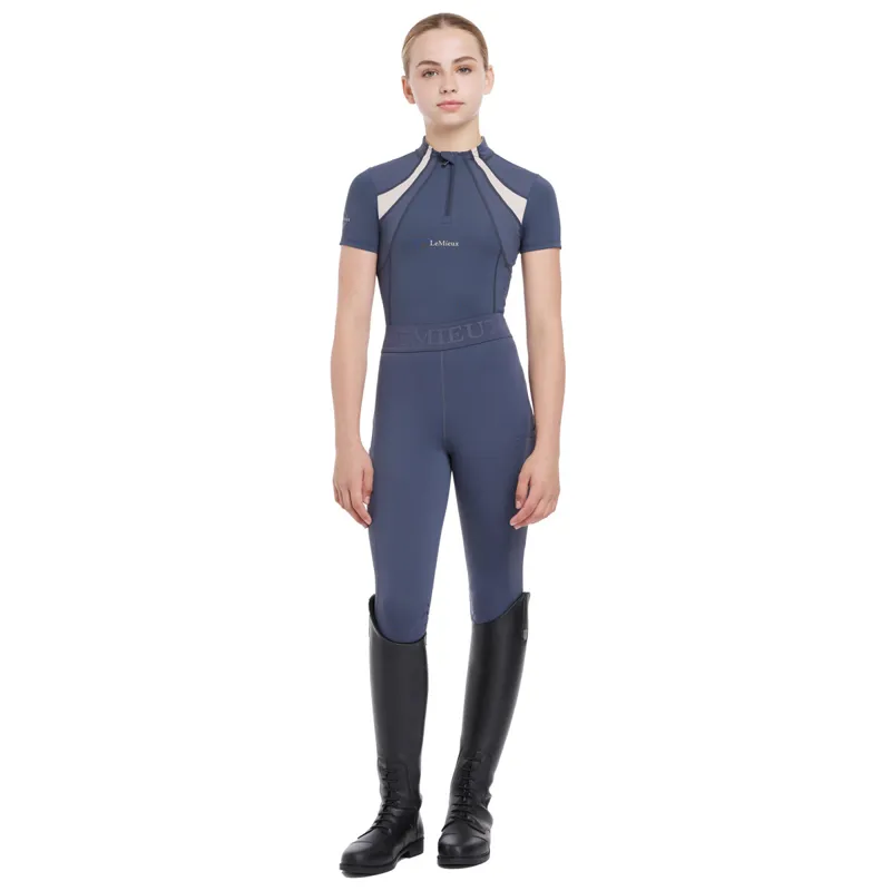LeMieux Young Rider Mia Mesh Junior Short Sleeve Base Layer - Dusk-4