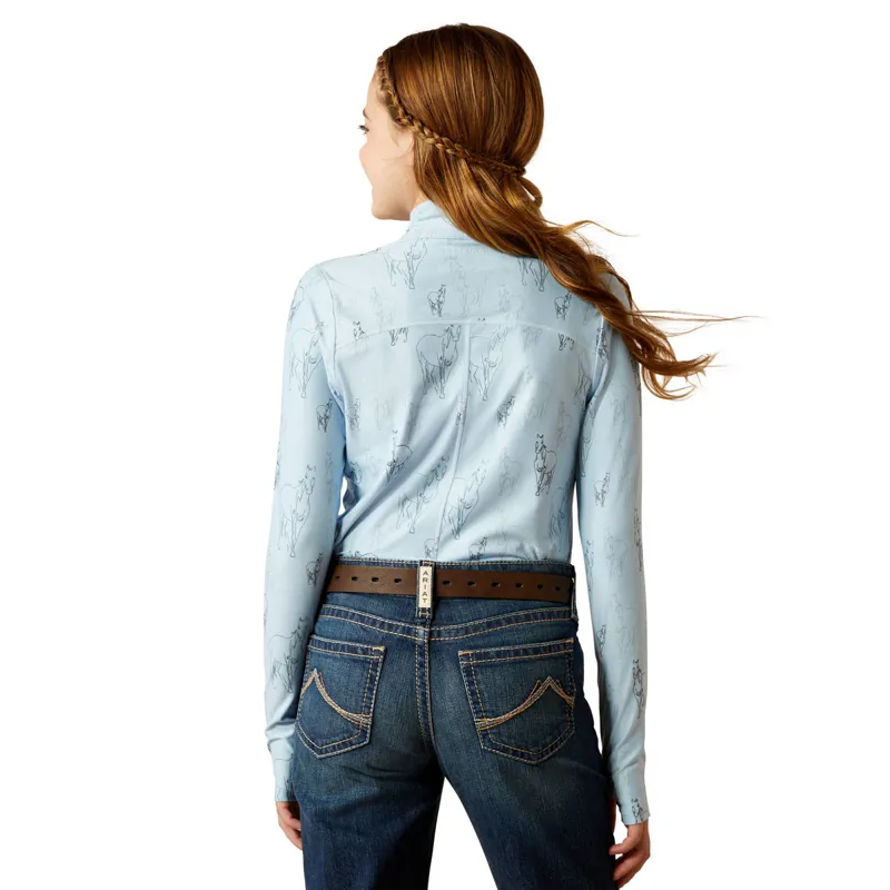 Ariat Lowell 3.0 1/4 Zip Junior Girls Base Layer - Sketch Horse-4