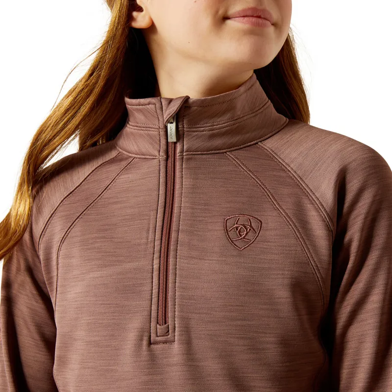 Ariat Tek Team 1/2 Zip Junior Top - Twilight Mauve-4