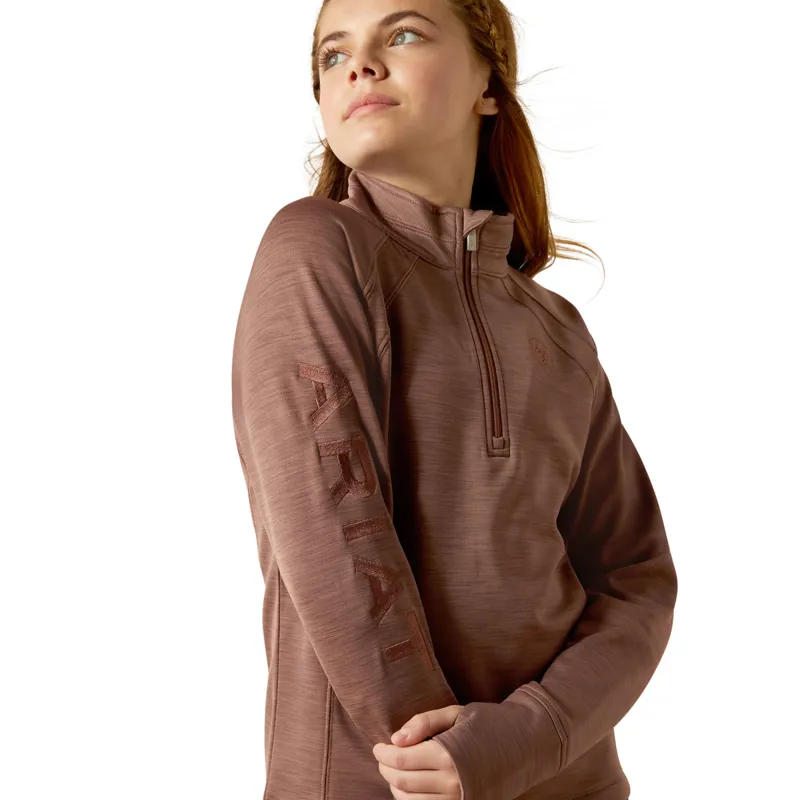 Ariat Tek Team 1/2 Zip Junior Top - Twilight Mauve-1