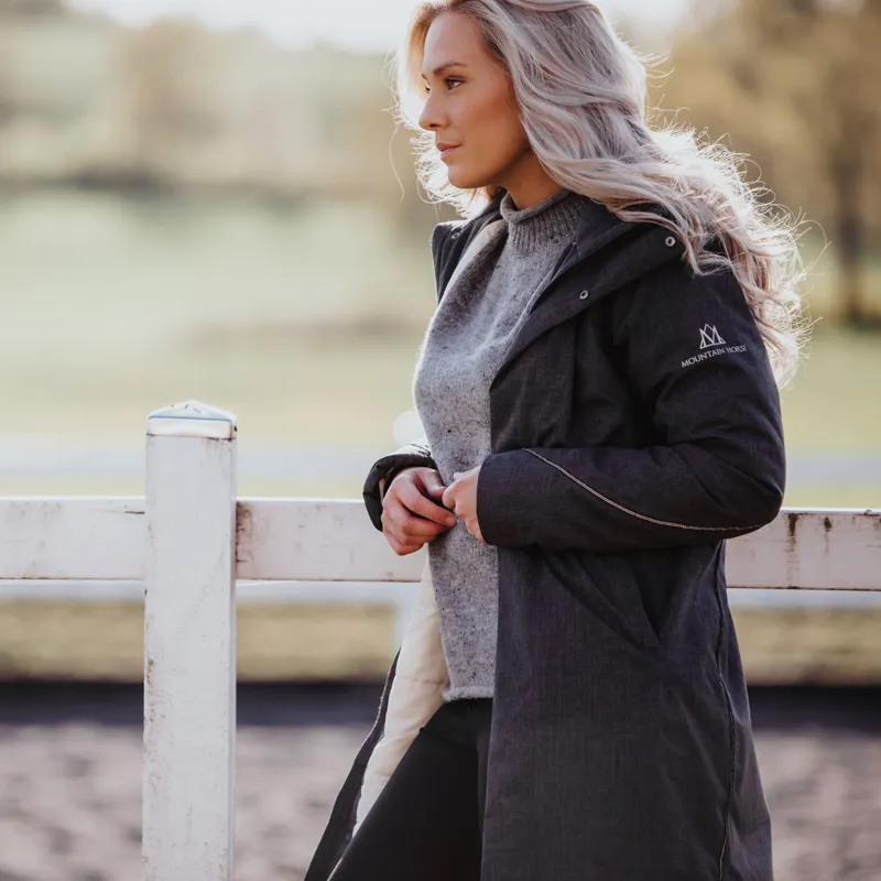 Mountain Horse Alicia Ladies Long Waterproof Jacket - Grey Melange-1