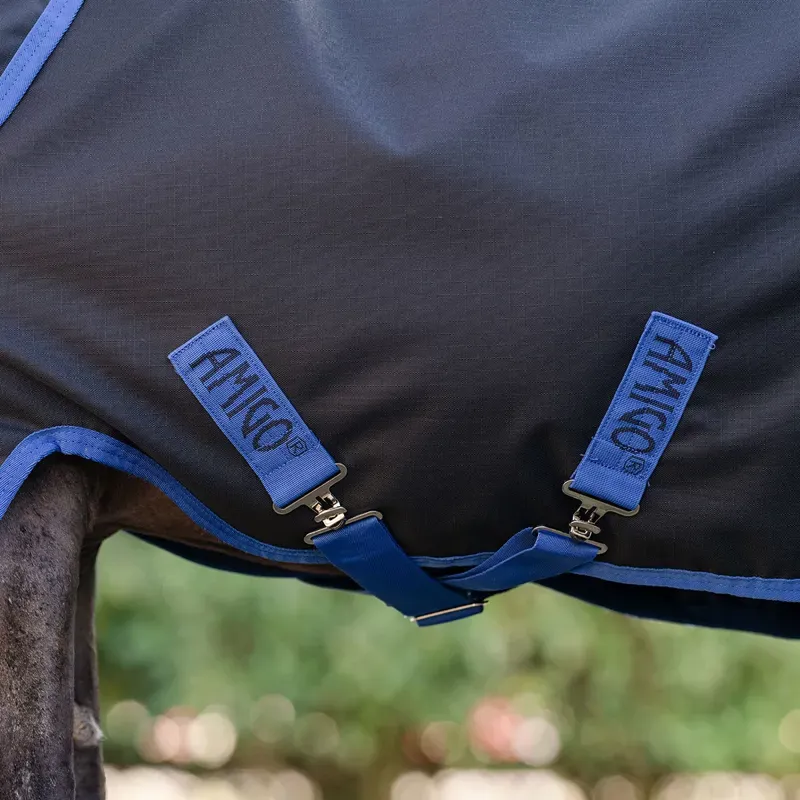 Amigo Ripstop 900D Plus Petite 200g Turnout Rug - Black/Classic Blue-3