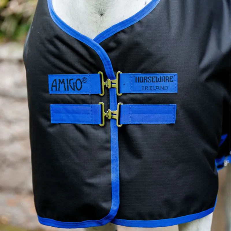 Amigo Pony Ripstop 900 Plus 50g Turnout Rug - Black/Classic Blue-1