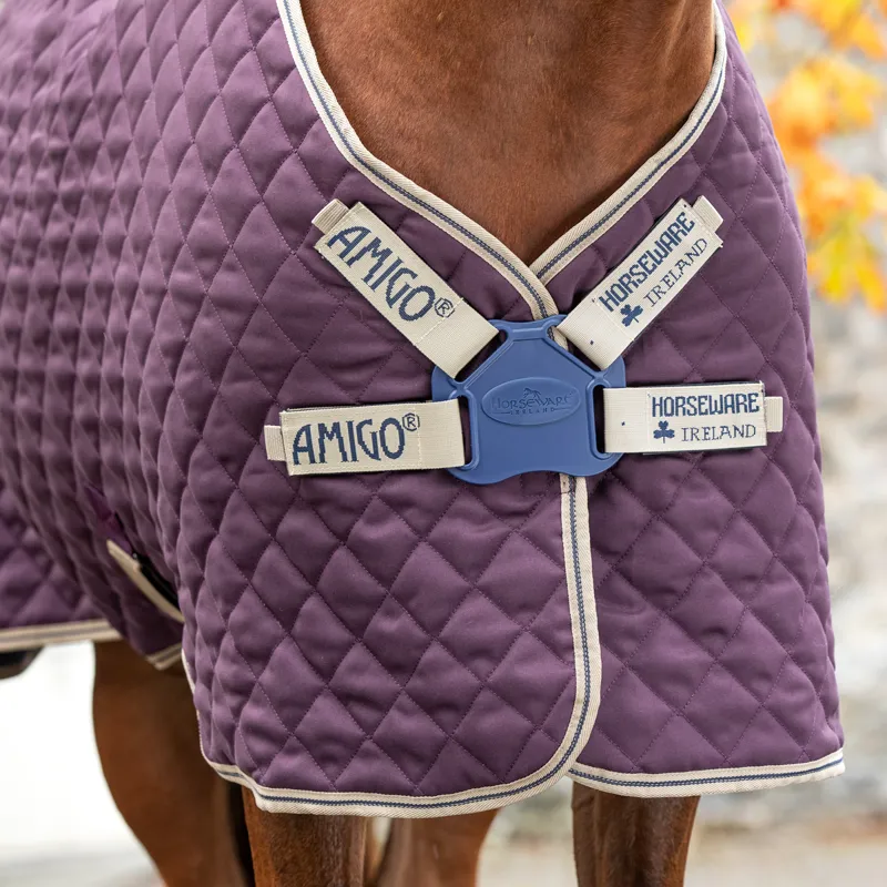 Amigo Disc Front Plus 200g Stable Rug - Fig/Navy/Tan-1