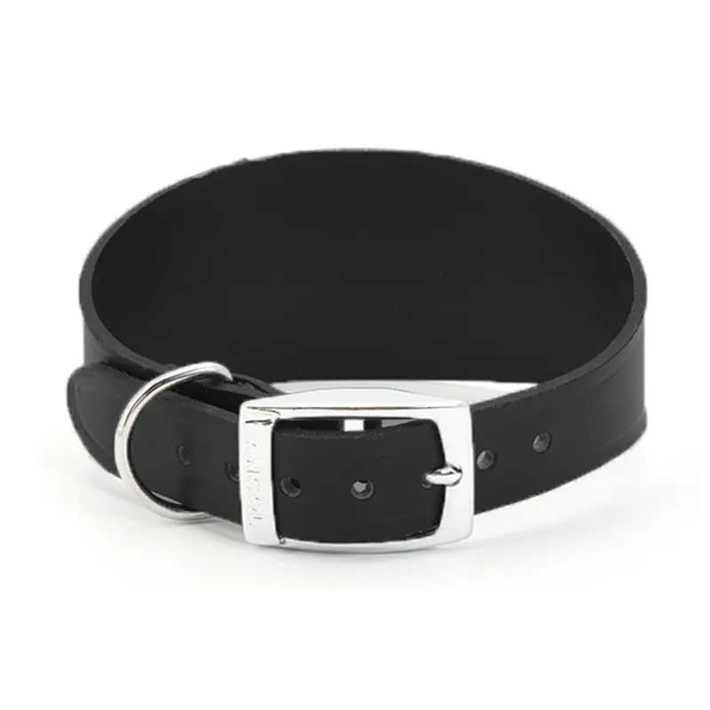 Ancol Greyhound Leather Collar - Black - 19in