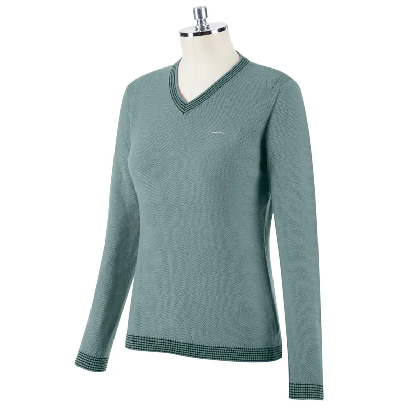 Animo Solima Ladies V-Neck Sweater - Giada Green