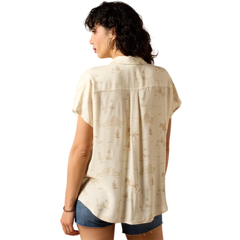 Ariat Badlands Womens Short Sleeve Shirt - Turtle Ranchscape-1