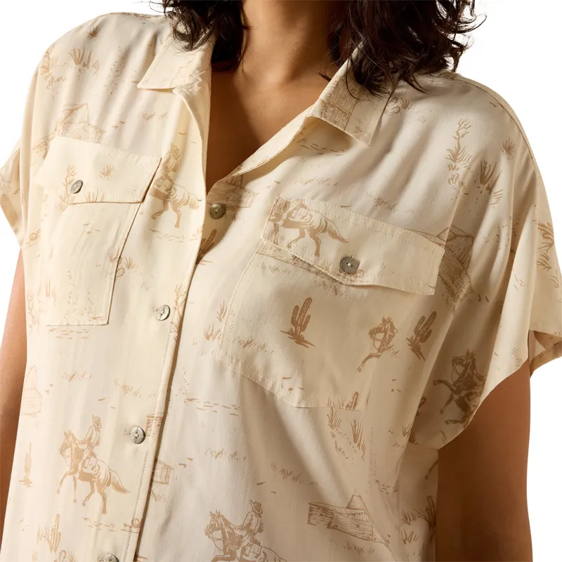 Ariat Badlands Womens Short Sleeve Shirt - Turtle Ranchscape-2