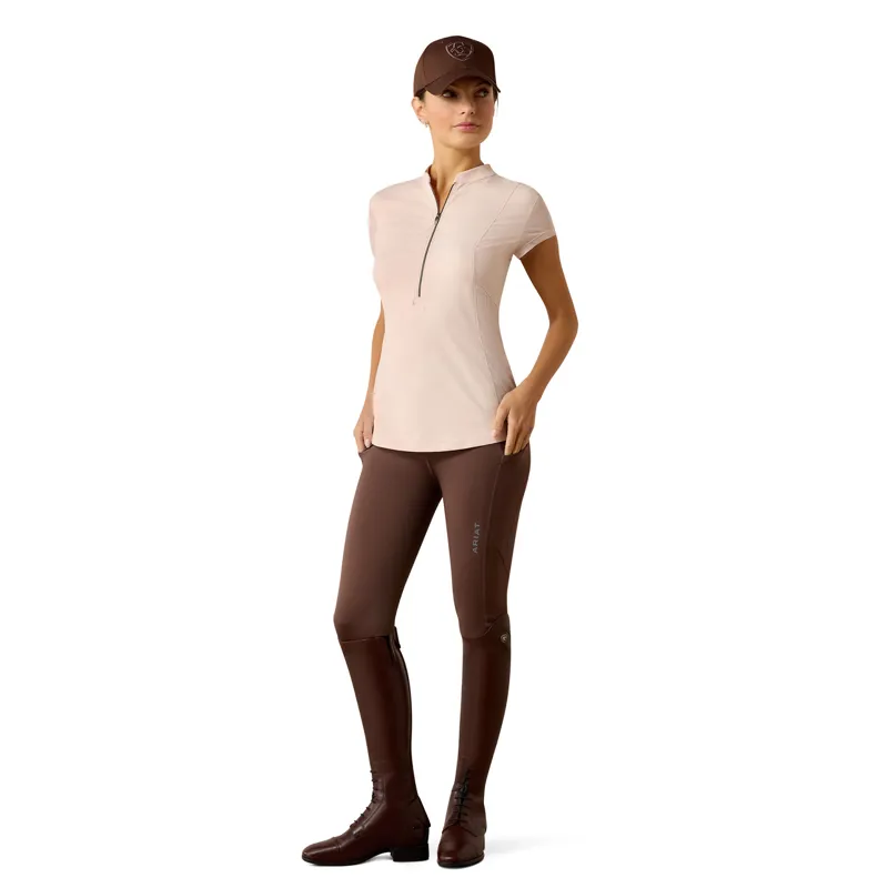 Ariat Breathe 1/2 Zip Womens Short Sleeve Base Layer - Sepia Rose-4