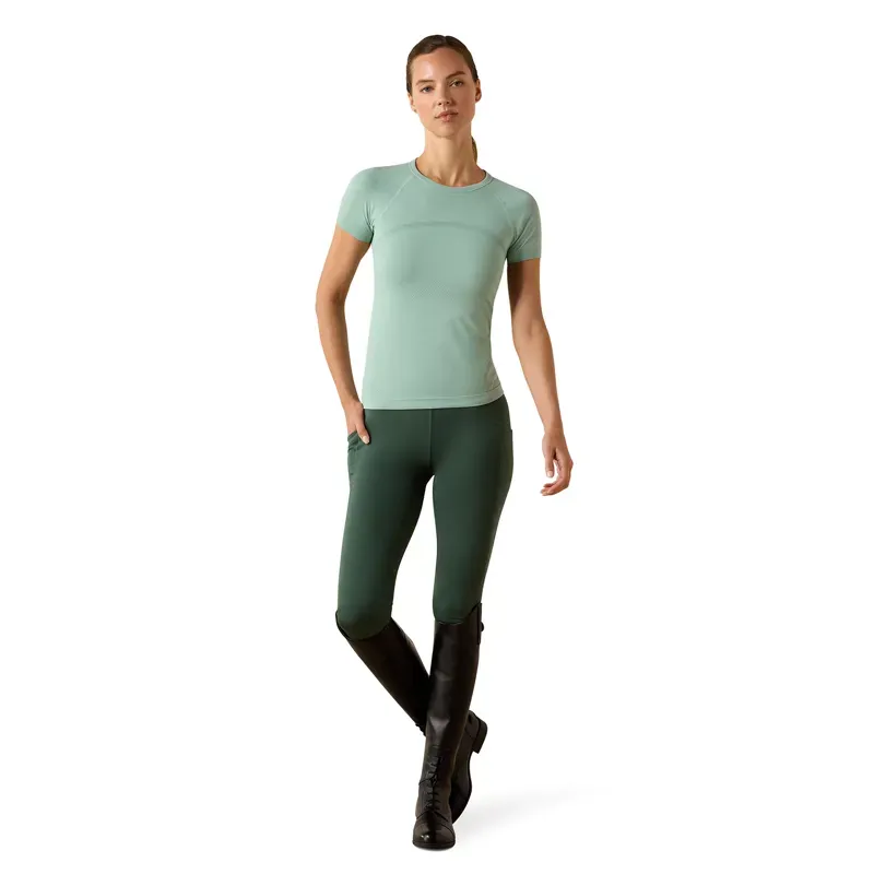 Ariat Sustain Womens Short Sleeve Base Layer - Blue Surf-4