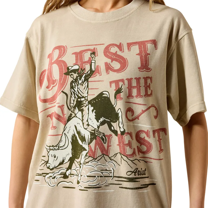 Ariat Bull Rider Womens Arched T-Shirt - French Oak-2