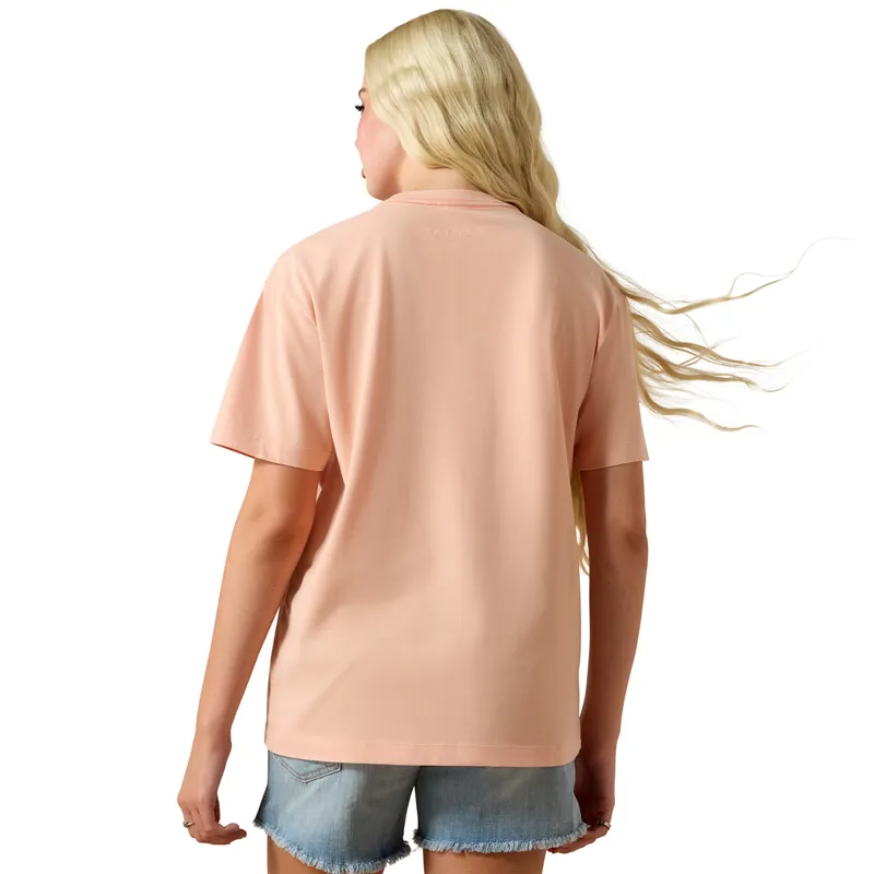 Ariat Cowgirl at Heart Womens T-Shirt - Tropical Peach-2