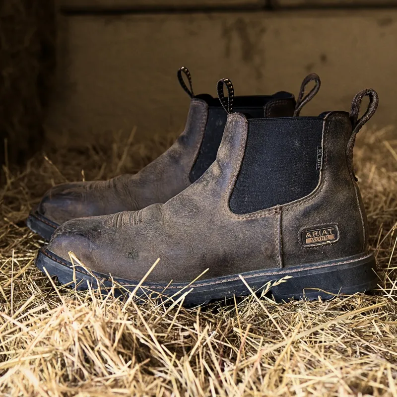 Ariat Groundrancher Steel Toe Mens Work Boots - Dark Brown-4