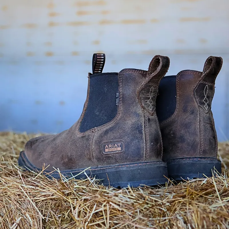Ariat Groundrancher Steel Toe Mens Work Boots - Dark Brown-5