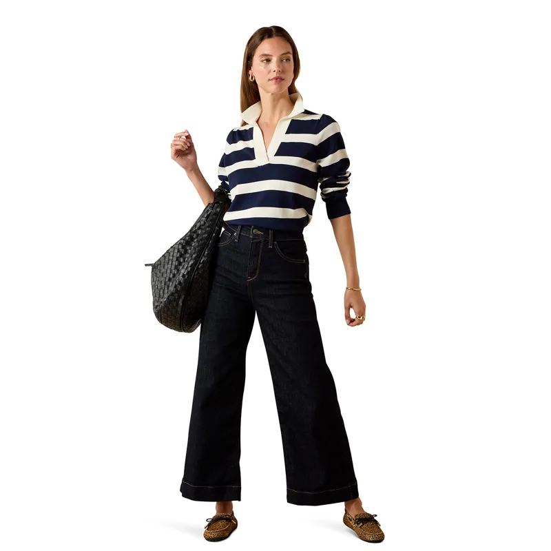 Ariat Country Langsett Womens Sweater - Navy Stripe-3