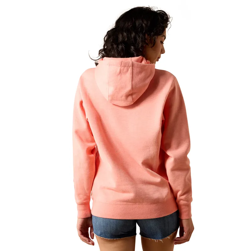 Ariat Logo 2.0 Womens Hoodie - Peach Amber Heather-1