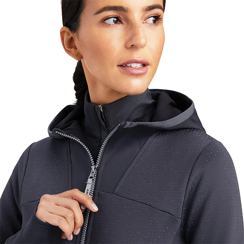 Ariat Lumina Full Zip Ladies Hooded Sweatshirt - Ebony-3