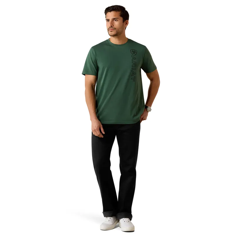 Ariat Vertical Logo Mens Tee - Monstera-4
