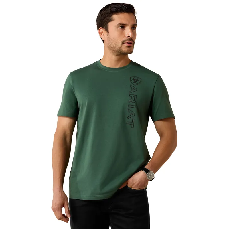 Ariat Vertical Logo Mens Tee - Monstera-1