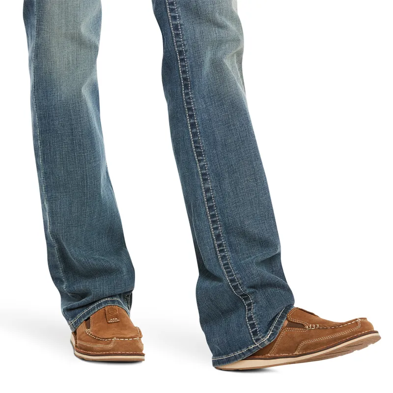 Ariat R.E.A.L Mid Rise Icon Stackable Womens Straight Jeans - Rainstorm-5