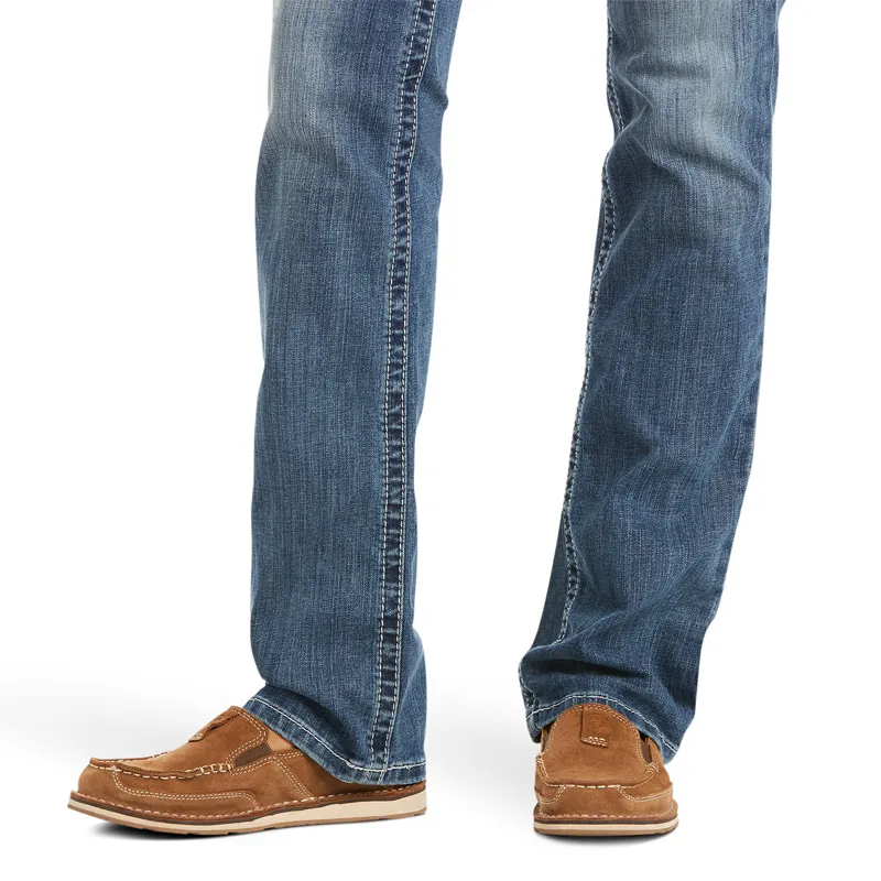 Ariat R.E.A.L Mid Rise Icon Stackable Womens Straight Jeans - Rainstorm-3