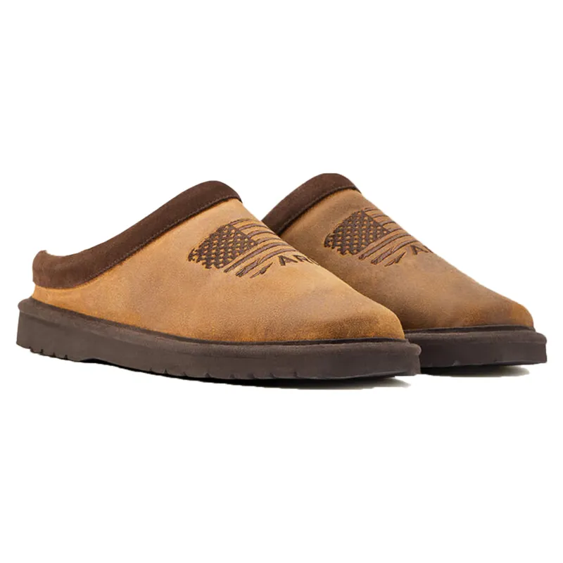 Ariat Patriot Mens Square Toe Slippers - Dusty Brown-1