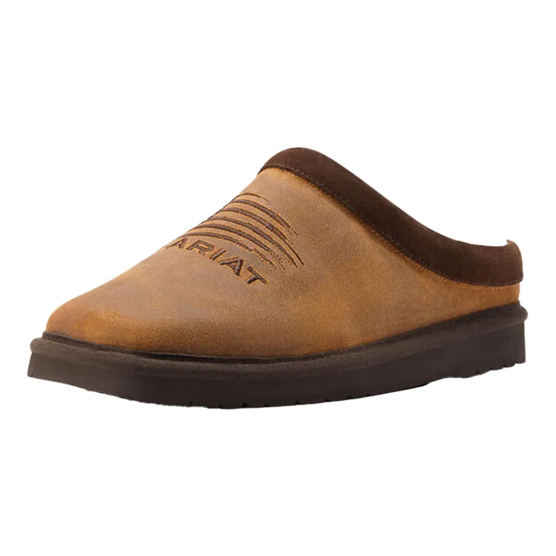 Ariat Patriot Mens Square Toe Slippers - Dusty Brown
