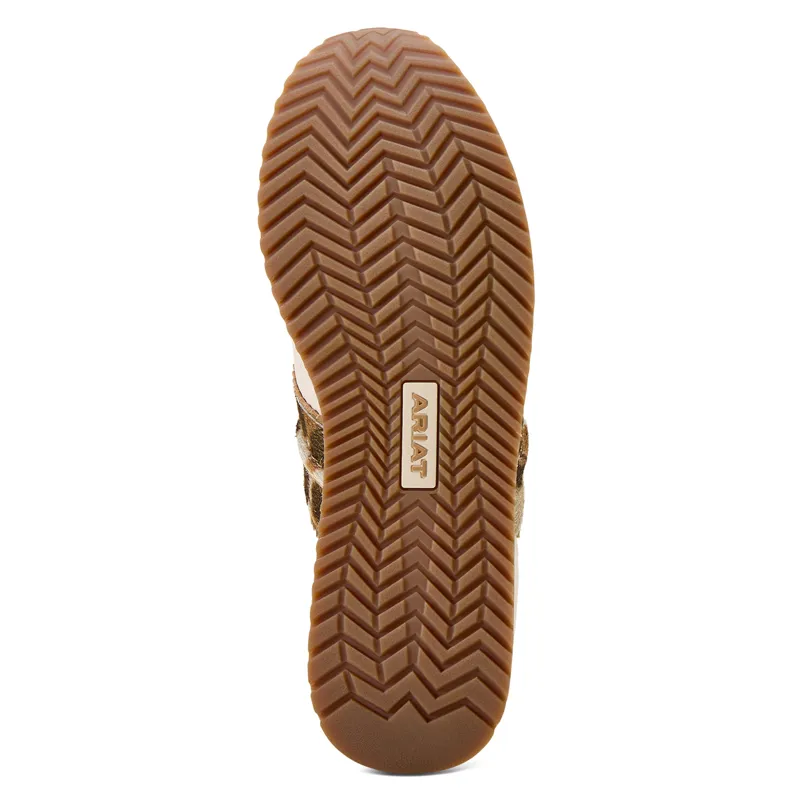 Ariat Ranch Runner Womens Trainers - Bright Cream/Leopard-7