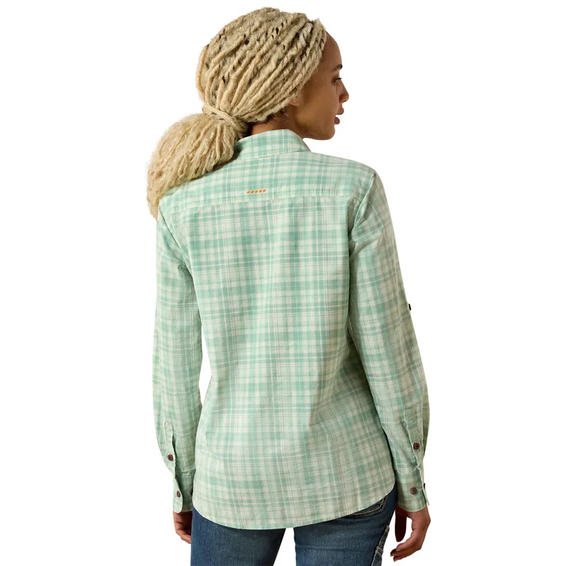 Ariat Rebar Made Tough DuraStretch Womens Work Shirt - Clearly Aqua-1