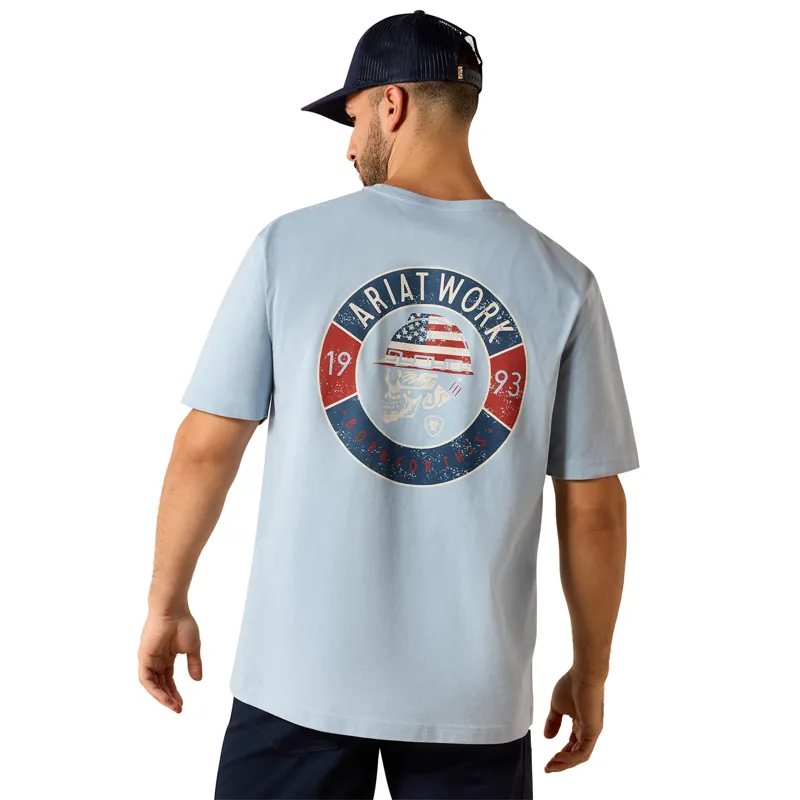 Ariat Rebar Cotton Strong Mens T-Shirt - Dusty Blue
