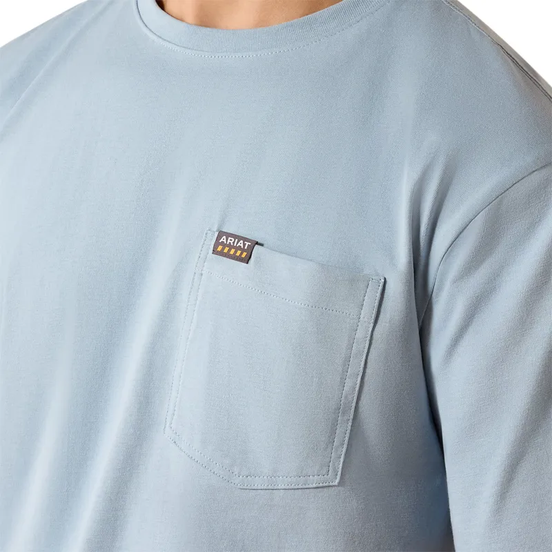 Ariat Rebar Cotton Strong Mens T-Shirt - Dusty Blue-3