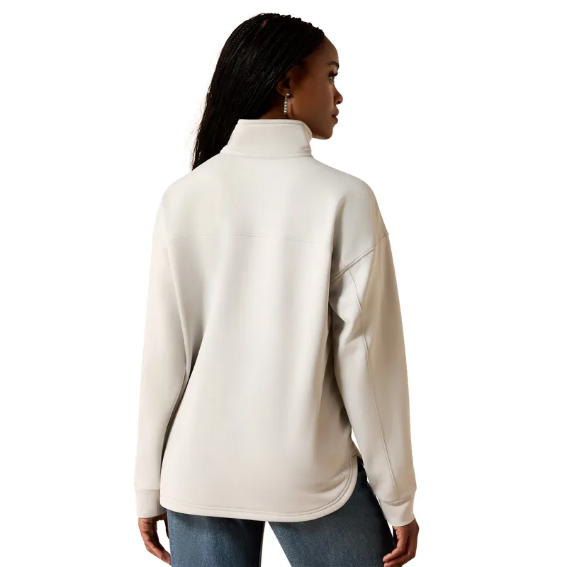 Ariat Breeze Logo 1/2 Zip Womens Sweatshirt - Quiet Grey-1