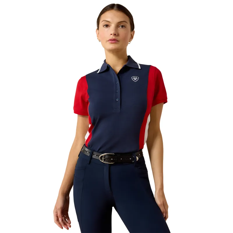 Ariat Taryn Womens Polo Shirt - Navy Team/Red