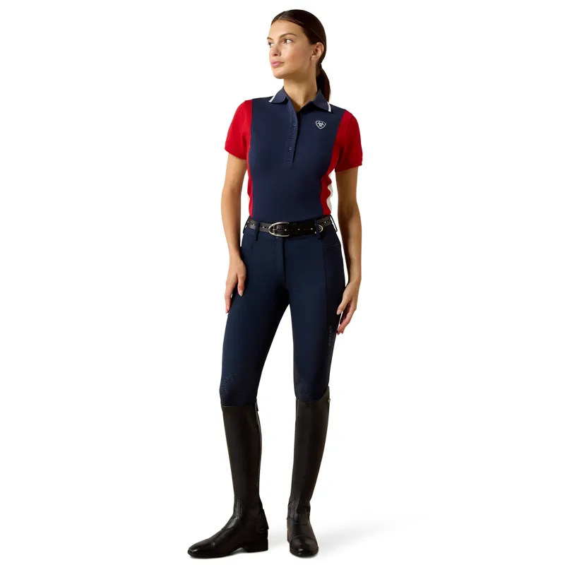 Ariat Taryn Womens Polo Shirt - Navy Team/Red-6