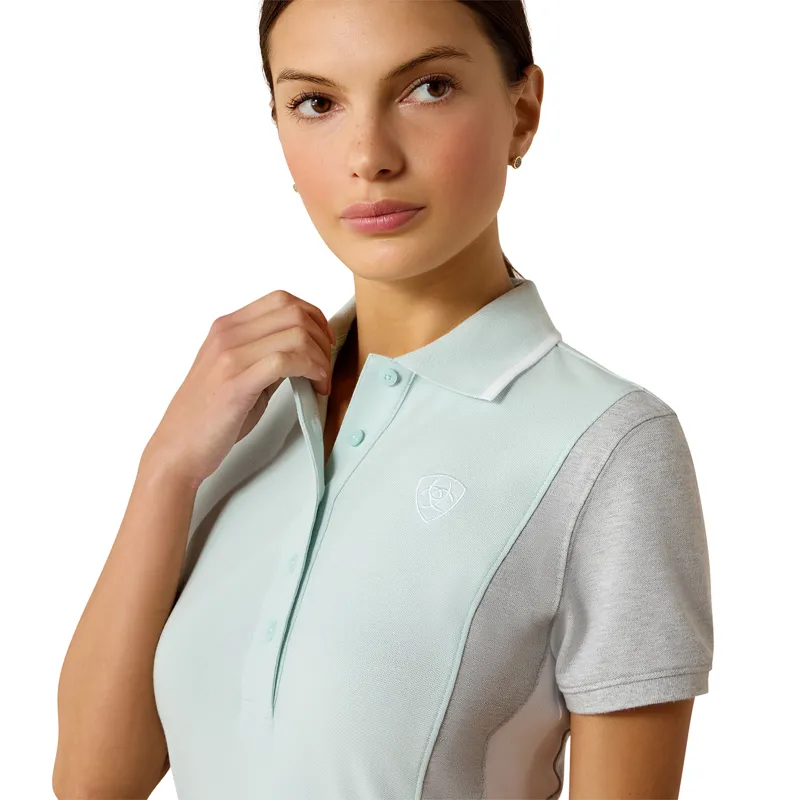 Ariat Taryn Womens Polo Shirt - Starlight Blue/Grey-2
