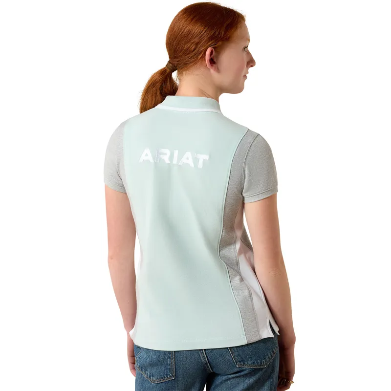 Ariat Youth Taryn Junior Polo Shirt - Starlight Blue/Grey-1
