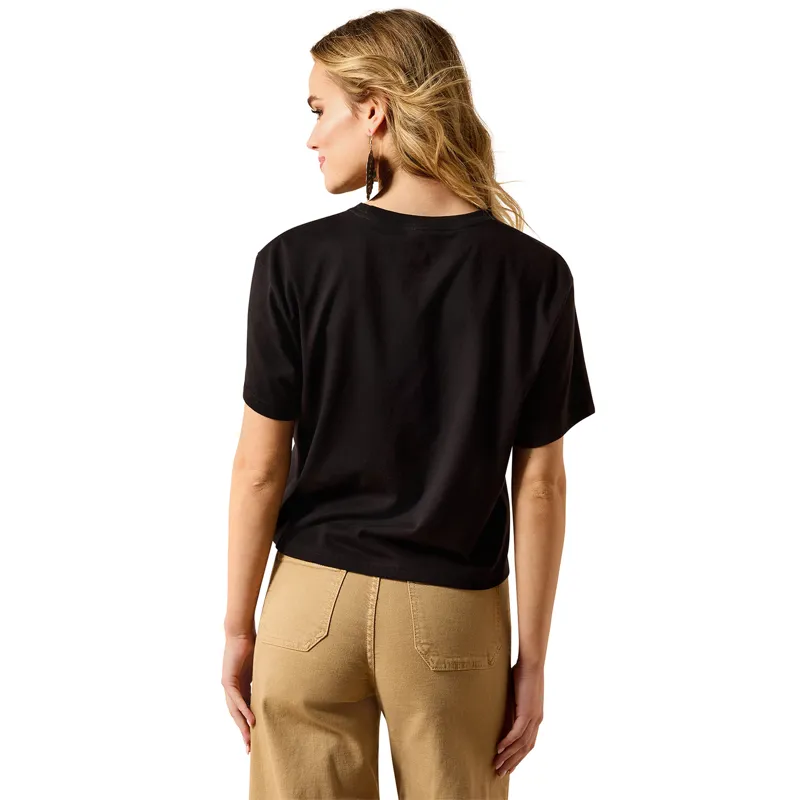 Ariat Cacti Cowboy Hat Womens T-Shirt - Black-1