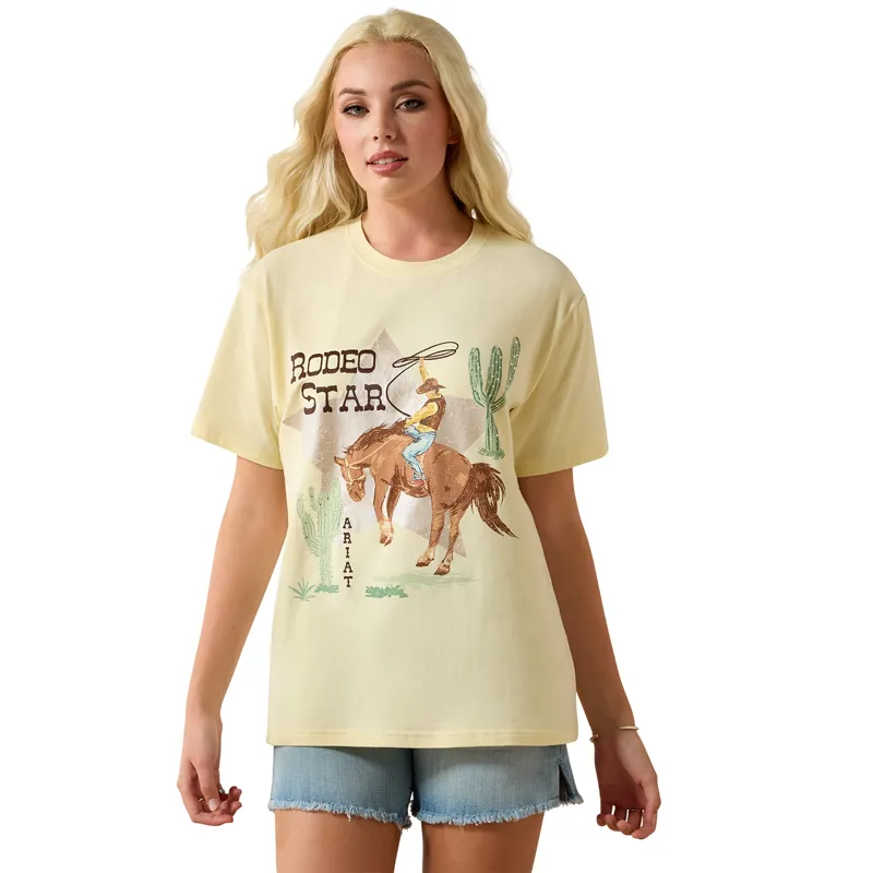 Ariat Rodeo Star Womens Boyfriend T-Shirt - Pearl Sorbet