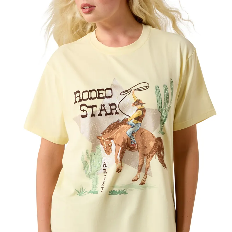 Ariat Rodeo Star Womens Boyfriend T-Shirt - Pearl Sorbet-2