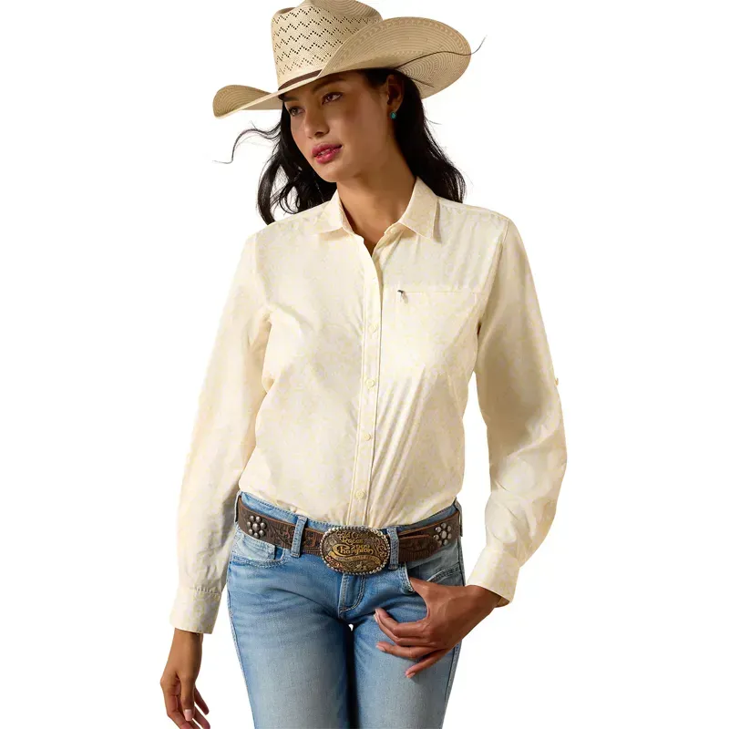 Ariat VentTEK Stretch Ladies Long Sleeve Shirt - Pearl Sorbet/ Kaleidoscope