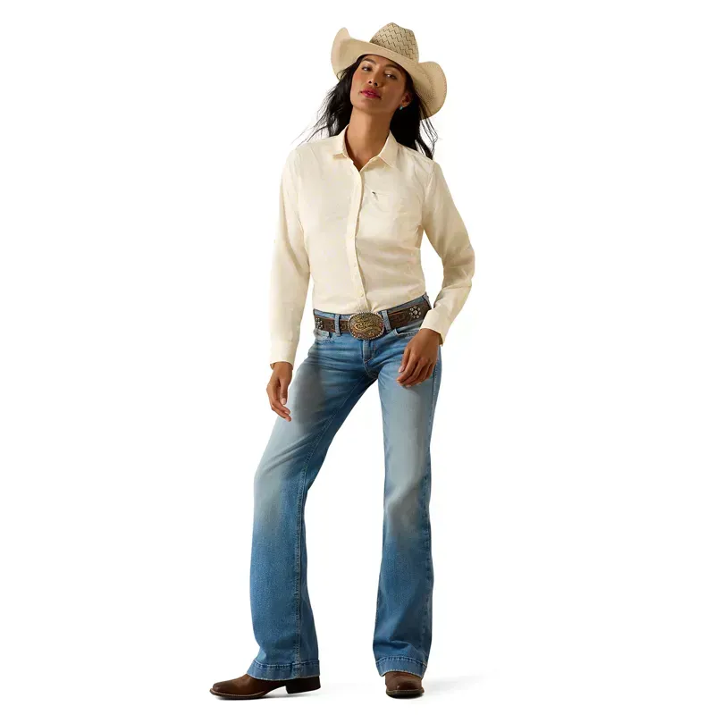 Ariat VentTEK Stretch Ladies Long Sleeve Shirt - Pearl Sorbet/ Kaleidoscope-1
