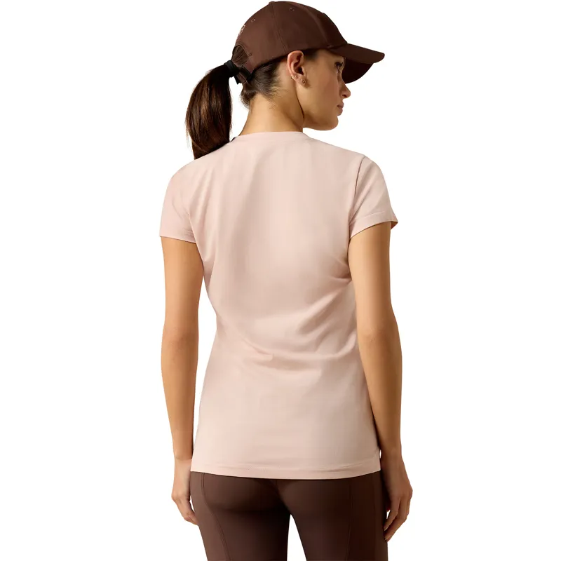 Ariat Vertical Logo Womens Tee - Sepia Rose-3