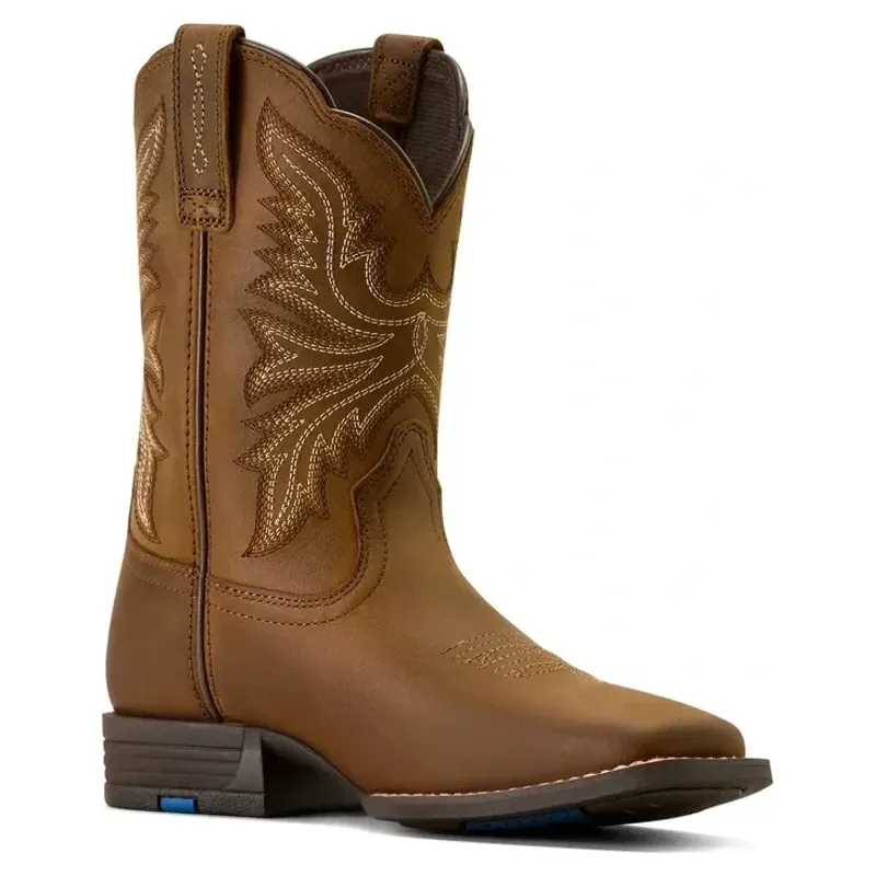 Ariat Westwood Wide Square Toe Junior Western Boots - Distressed Brown-2