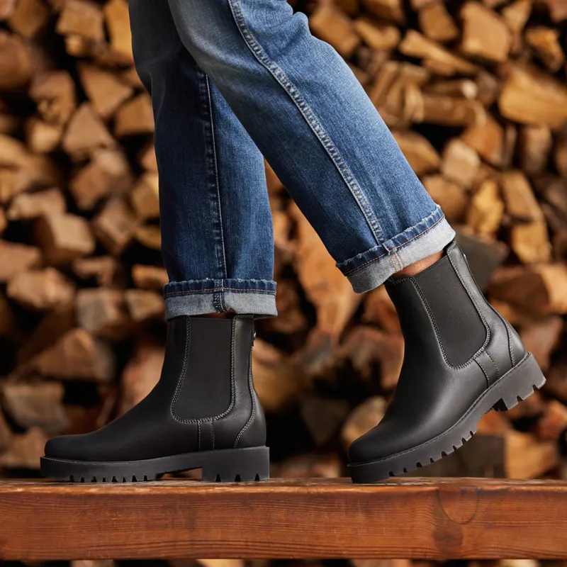Ariat Wexford Lug Mid Waterproof Ladies Chelsea Boots - Jet Black-5