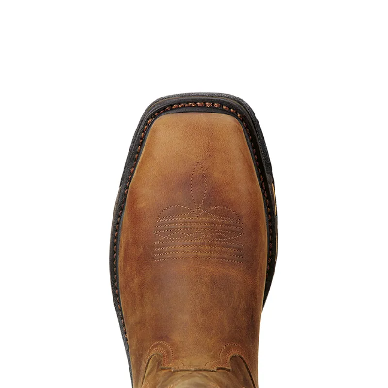 Ariat Workhog Wide Square Steel Toe Mens Western Work Boots - Toast-4