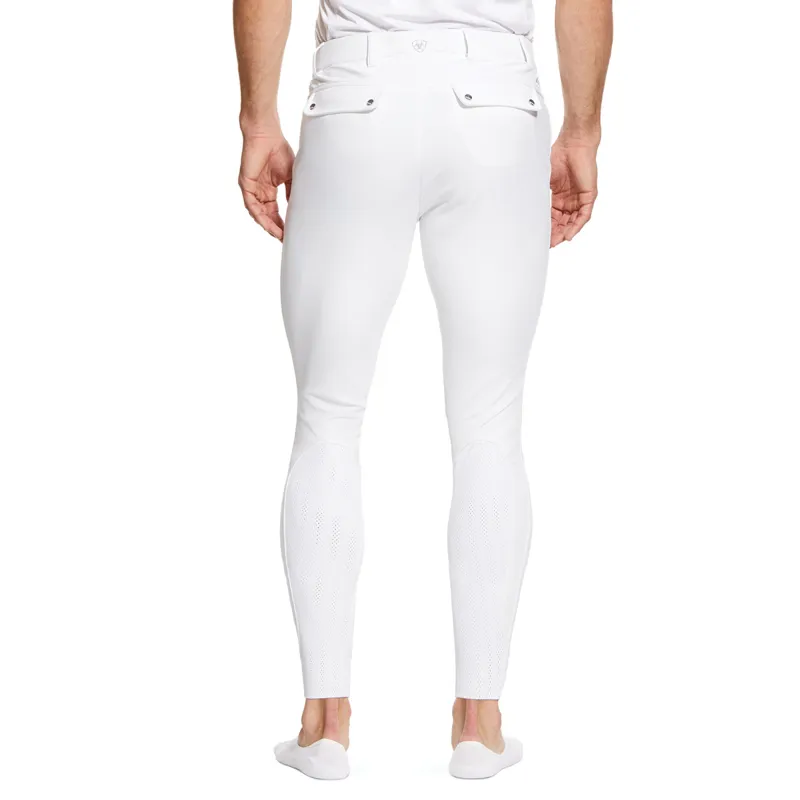 Ariat Tri Factor Grip Knee Patch Mens Competition Breeches - White-1